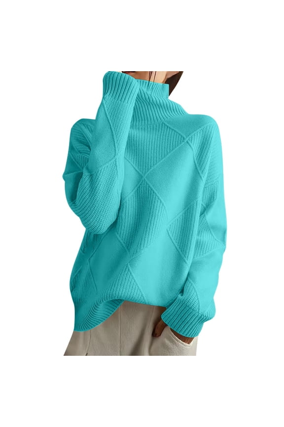 Women's Autumn And Winter Patchwork Thickened Loose Outer Wear Sweater With A Base Sweater Trendy Fall Fashion Women Green XXL