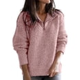 thumbnail image 1 of DuoJiaJ Women's Autumn/Winter Zip Up Long Sleeve Knitted Sweater Cardigan Womens Fall Sweater Pullover Red S, 1 of 4