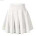thumbnail image 1 of DuoJiaJ Women's Basic Versatile Stretchy Flared Casual Mini Skater Skirt White XXL, 1 of 4