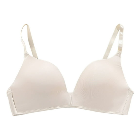 DuoJiaJ Women's Bra Push up Low Cut Seamless Wireless Bra Gray