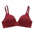 thumbnail image 1 of DuoJiaJ Women's Bra Push up Low Cut Seamless Wireless Bra Red, 1 of 2