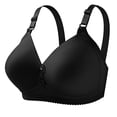 thumbnail image 1 of DuoJiaJ Women's Breathable No Steel Ring Adjustable Bra With Thin Breasts Mother Plus And Enlarged Bra Underwear Push Up Bras Black, 1 of 2