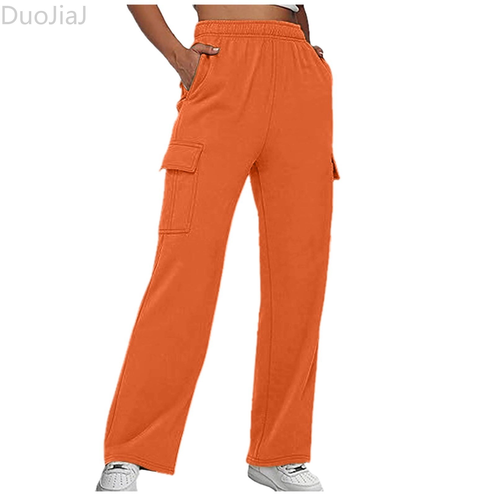 DuoJiaJ Women's Cargo Sweatpants Wide Leg Workwear Pants with Pockets ...