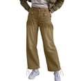 thumbnail image 1 of DuoJiaJ Women's Casual Denim Pants Mid Rise Baggy Wide Leg Jeans With Ruffle Pleated Design For Vacation Outing Spring Fall Plus Size Casual Pants, 1 of 4