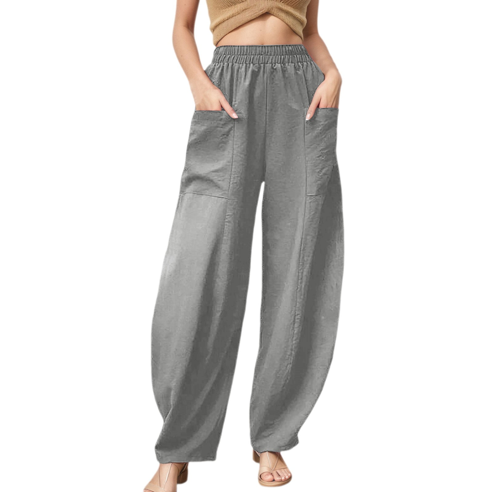 DuoJiaJ Women's Casual Pants Comfortable Stretch Waist Pants With ...