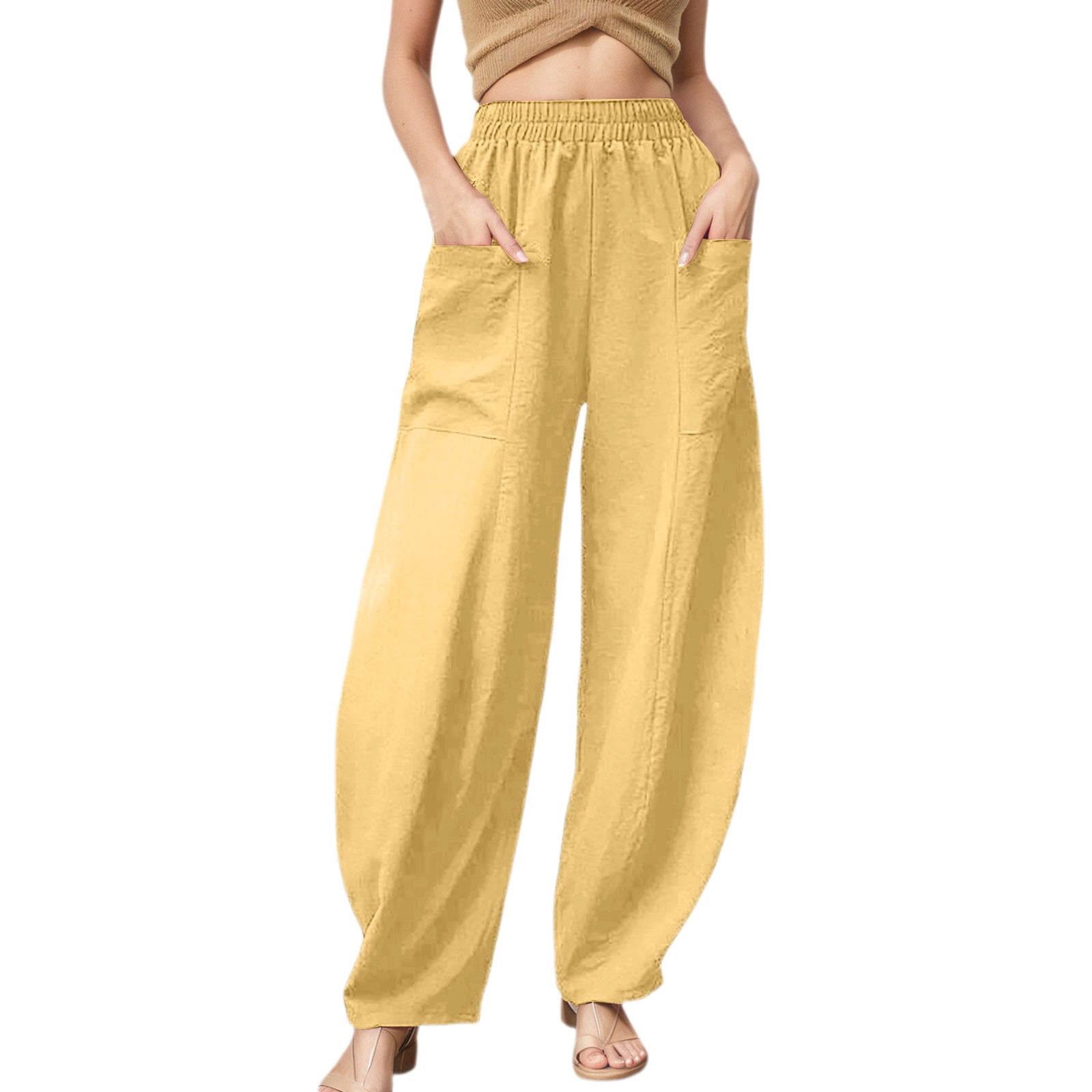 DuoJiaJ Women's Casual Pants Comfortable Stretch Waist Pants With ...