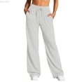 thumbnail image 1 of DuoJiaJ Women's Casual Pants For Everyday Comfort Relaxed Fit Trousers With Drawstring Versatile Athletic Wear Women's Lounge Pants Gray S, 1 of 4