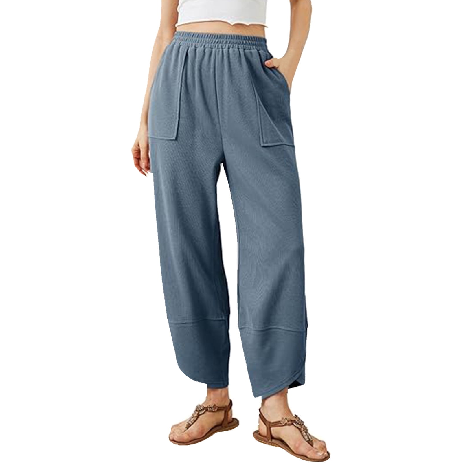 DuoJiaJ Women's Casual Pants Long Pants Women's Loose Wide Leg Pants ...