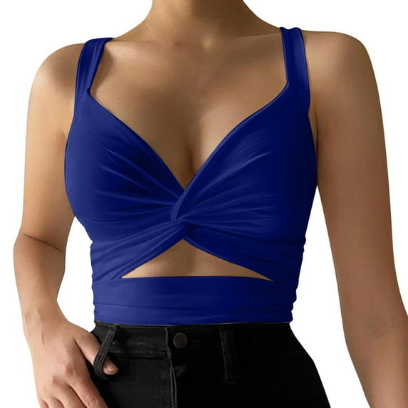 DuoJiaJ Women's Casual Sports Low Cut Elastic Tight Back Lace Up Top Suspender Vest Loose Fit Tank Tops Women