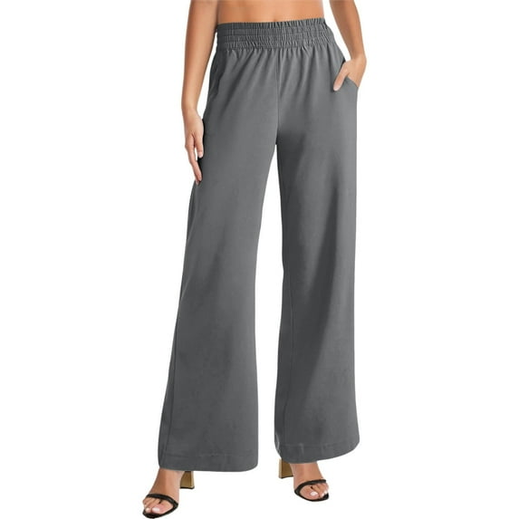 DuoJiaJ Women's Casual Trousers For Everyday And Vacation Straight Leg Design With Side Pockets For All Seasons Basic Solid Color Pants Plus Size Casual Pants Women