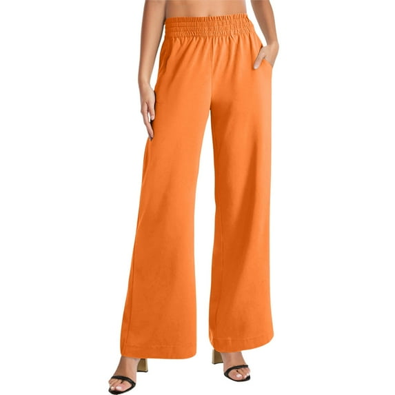 DuoJiaJ Women's Casual Trousers For Everyday And Vacation Straight Leg Design With Side Pockets For All Seasons Basic Solid Color Pants Plus Size Casual Pants Women