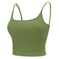 thumbnail image 1 of DuoJiaJ Women's Comfortable And Summer New Square Neck Rib Sports Breathable Fitness Tank Top Bra Wireless Bras Green, 1 of 5