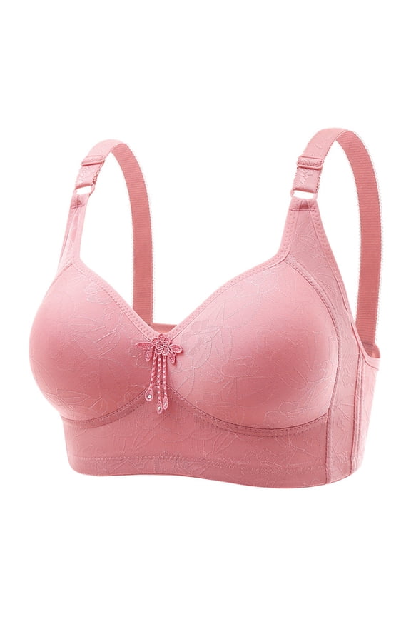 Women's Comfortable And New Top Carrying Latex Cup Jacquard Without Steel Ring Adjustment Type Middle And Old Age Collection Bra Bras for Women Gold