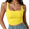 thumbnail image 1 of DuoJiaJ Women's Comfortable Sleeveless Camisole Square Neck Double Layer Fitness Casual Basic Open Navel Bra Women’s Basic Tank Tops, 1 of 3