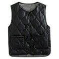 thumbnail image 1 of DuoJiaJ Women's Cozy Inner Vest Sleeveless Collarless Design For Versatile Winter Layering Womens Fleece Jacket Black XXL, 1 of 2