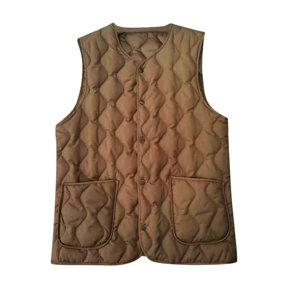 DuoJiaJ Women's Cozy Inner Vest Sleeveless Collarless Design For Versatile Winter Layering Womens Lightweight Winter Coat Brown XXXL