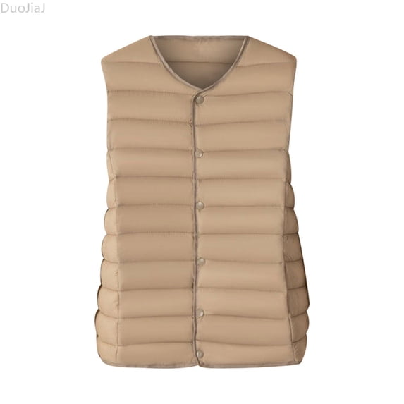 DuoJiaJ Women's Crew Neck Sleeveless Winter Vest,Warm Lightweight Coat,XXXXXL