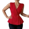 thumbnail image 1 of DuoJiaJ Women's Elegant Sexy Fitted Waist Cinching Red Vest Womens Lightweight Winter Coat Red L, 1 of 4