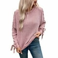 thumbnail image 1 of DuoJiaJ Women's Fall/winter Sweater With Bow Pullover Loose Casual Long Sleeved Sweater Womens Blouses Long Sleeve Pink XL, 1 of 5