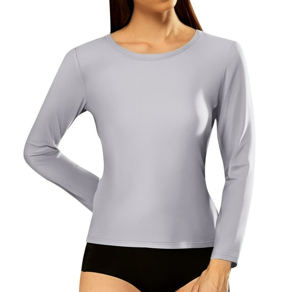 DuoJiaJ Women's Fashion Casual Ribbed Long Sleeve Round Neck Slim T Shirt Top Women’s Striped Crewneck Relaxed Fit Tops Gray