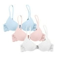 thumbnail image 1 of DuoJiaJ Women's Fashionable And Comfortable Underwear Smooth Solid Color Semi Transparent Lace Bra Bras for Women Blue, 1 of 5