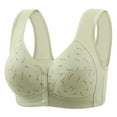 thumbnail image 1 of DuoJiaJ Women's Fixed Cup Front Buckle Underwear For The Elderly Plus Size Bra Without Underwire Thin Tank Top Bra Sports Bras for Women Green, 1 of 5