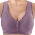 thumbnail image 1 of DuoJiaJ Women's Front Side Buckle Lace Edge Without Steel Ring Movement Seamless Gathering Adjustment Yoga Sleep Large Bra Sports Bras for Women Purple, 1 of 3