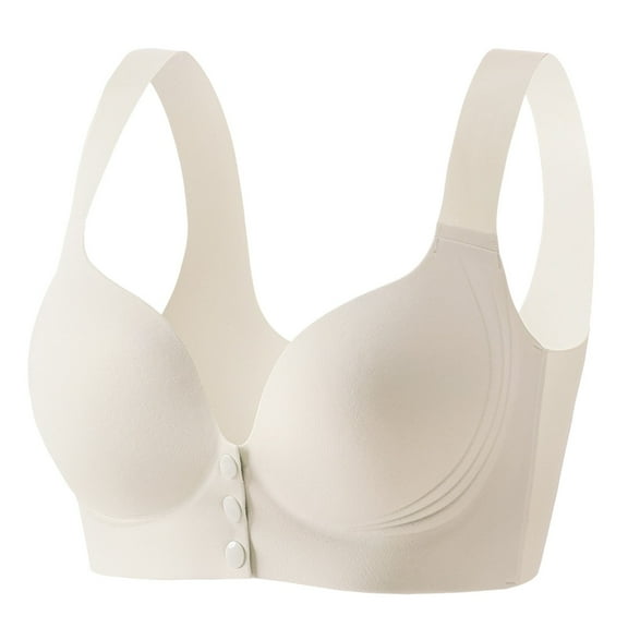 DuoJiaJ Women's Hands Pumping Bra Maternity Nursing Adjustable Nursing Bra Push Up Bras Beige