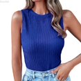 thumbnail image 1 of DuoJiaJ Women's High Neck Sleeveless Ribbed Tank,Slim Fit Casual Basic Top,L, 1 of 5