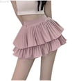 thumbnail image 1 of DuoJiaJ Women's High Waist Fashion Design Cake Skirt Petite Pleated Tutu Skirt Skirts For Women Red XL, 1 of 5