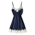 thumbnail image 1 of DuoJiaJ Women's Home Clothes Pajamas Sling Pajamas Thin Padded Lace Pajamas Cotton Nightwear For Women Blue, 1 of 2