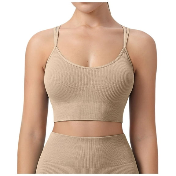 DuoJiaJ Women's Large Size Integrated High Strength Shockproof Yoga Running Fitness Sports Bra Sports Bras