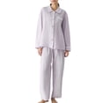 thumbnail image 1 of DuoJiaJ Womenâs Lightweight Long Sleeve Pajama Set Sweet Blend Robe With Collar For Spring And Autumn Comfort Plus Size Satin Pajamas Women, 1 of 4