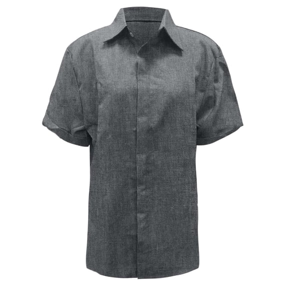 DuoJiaJ Women's Linen Shirt Short Sleeved Casual Button Down Shirt Summer Beach Wedding Vacation Top Women's Casual Shirts Gray XXL