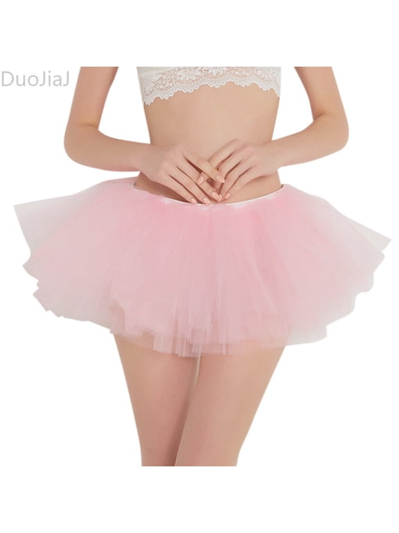 Women's Pleated Short Tutu Skirt Adult Dance Mesh Skirt for Party One Size