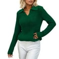 thumbnail image 1 of DuoJiaJ Women's Pullover Sweater Stylish Knit Top For Casual Outings Comfortable Fit Versatile Everyday Wear Perfect For Spring Fall And Winter Womens Blouses Long Sleeve Green XXL, 1 of 5