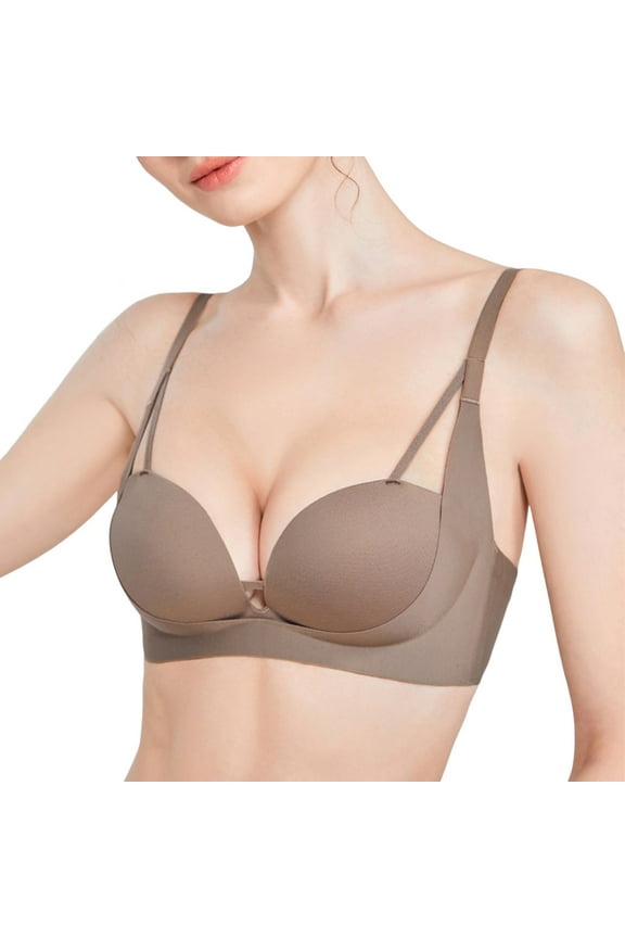 Women's Push Up Finger Cup Small Chest Special Seamless Underwear Women's Push Up No Steel Ring Bra Front Closure Bras