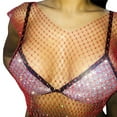 thumbnail image 1 of DuoJiaJ Women's Rhinestone Mesh Tank Tops See Through Diamond Crop Top Plus Size Women’s Cotton Tank Tops, 1 of 3