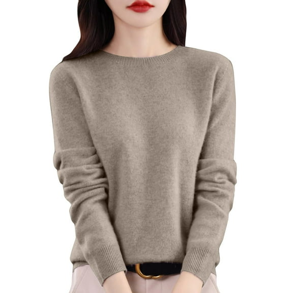 DuoJiaJ Women's Round neck Sweaters Cable Knit Long Sleeve Casual Slim Fit Pullover Fall Tops Yellow XXL