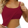 thumbnail image 1 of DuoJiaJ Women's Seamless Bralette Camisole With Built In Pads Fabric Inner Tank Backless Design And Underwear Women’s Casual Ribbed Knit Tank Tops, 1 of 4