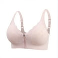 thumbnail image 1 of DuoJiaJ Women's Seamless Front Zipper Large Stretch Fixed Cup Lift Plus Size Bra Without Underwire T-Shirt Bras Pink, 1 of 5