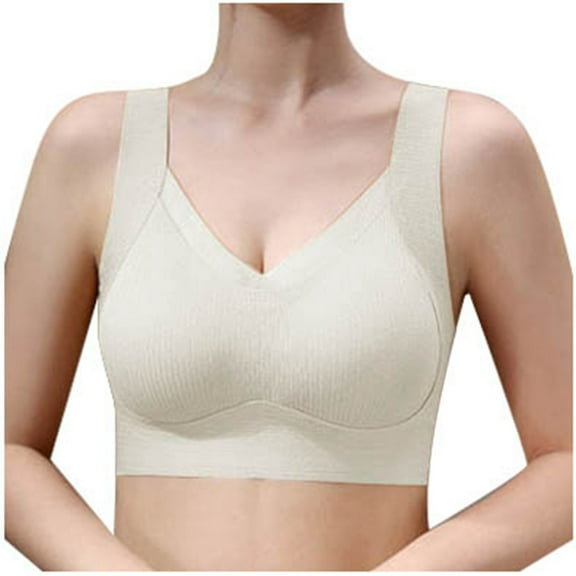 DuoJiaJ Women's Seamless Vest With Warm Muscle Underwear For Women's Gathering And Adjustable Upper Support Comfortable Without Steel Ring Bra For Women Wireless Bras White