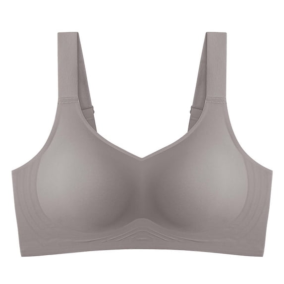 DuoJiaJ Women's Seamless Wireless Bralette Padded Comfortable Lift Bra For Small Chest Soft Support Yoga Vest With Racerback Design For Workout And Fitness Sports Bras for Women Gray