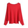 thumbnail image 1 of DuoJiaJ Women's Off Shoulder Batwing Sleeve Oversized Pullover Knit Sweater Top Plus Size Spring & Autumn Short Style Sweaters For Women Clearance Red One Size, 1 of 2