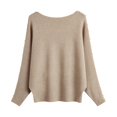 thumbnail image 1 of DuoJiaJ Women's Off Shoulder Batwing Sleeve Oversized Pullover Knit Sweater Top Plus Size Spring & Autumn Short Style Sweaters For Women Clearance Yellow One Size, 1 of 2
