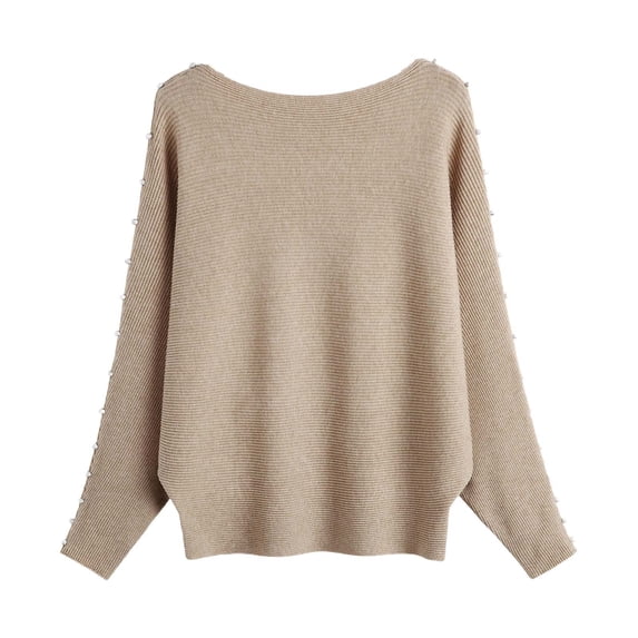 DuoJiaJ Women's Off Shoulder Batwing Sleeve Oversized Pullover Knit Sweater Top Plus Size Spring & Autumn Short Style Sweaters For Women Clearance Yellow One Size