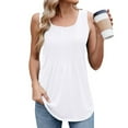 thumbnail image 1 of DuoJiaJ Women’s Sleeveless Round Neck Loose Fit Solid Color Vest Top Casual Summer Tank Top Stylish And Comfortable Daily Wear. Perfect For Layering Or . Women’s T-Shirts White, 1 of 4