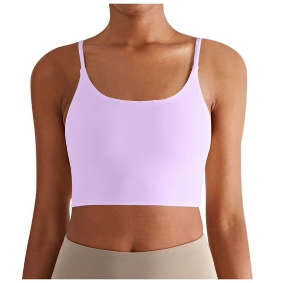 DuoJiaJ Women's Slim Fit Yoga Top With Straps Sports Bra With Chest Pads For Running & Fitness Summer Tank Tops Women