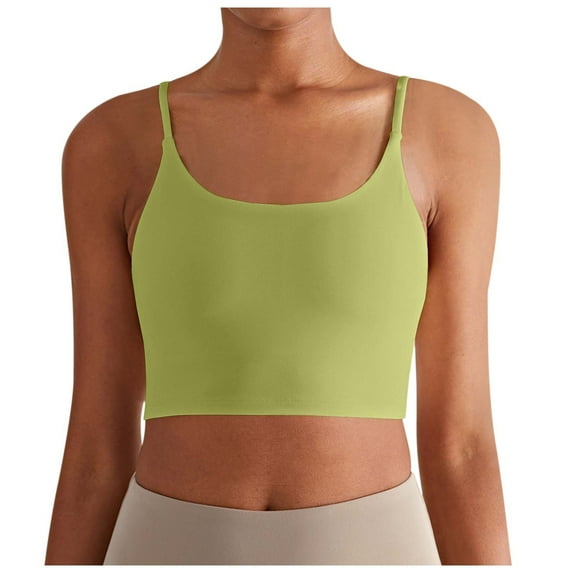 DuoJiaJ Women's Slim Fit Yoga Top With Straps Sports Bra With Chest Pads For Running & Fitness Summer Tank Tops Women
