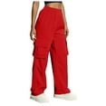 thumbnail image 1 of DuoJiaJ Women's Solid Color Athletic Casual Pants Workwear Sweatpants Pockets Long Pants Lightweight Casual Pants Women, 1 of 5